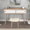 Rustic Entryway Console Table With Sliding White Doors And Wood Legs - Natural - Image 11