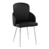 Dahlia - Contemporary Dining Chair (Set of 2) - Chrome / Black - Image 2