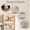 Portable Wardrobe Closet Storage Organizer For Clothes With Magnetic Doors, 12 Cubes & 2 Hanging Rods - White - Image 19