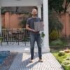 10 Piece Interlocking Deck Tiles Striped Pattern, Square Acacia Hardwood Outdoor Flooring For Patio, Bancony, Pool Side - Light Gray - Image 38