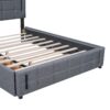 Queen Size Upholstered Platform Bed With Trundle And Drawers - Gray - Image 14