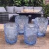 Paisley - Acrylic Glasses Drinking (Set of 4), Bpa Free, 13Oz - Blue - Image 2