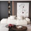 Modern Oversized Modular Sectional Sofa With Ottoman, Seat, Chaise Lounge And Armrest, Sparkling Chenille Fabric Soft Cushion Sofa With 4 Pillows, 4 Pieces Diy Combination Tufted Sofa, No Assembly Required - Beige - Image 13