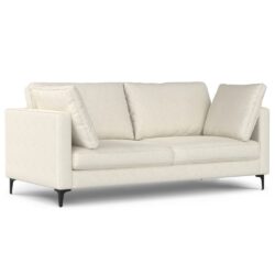 Ava - Mid Century Sofa With Ottoman Set, Upholstered - Cream