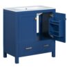 Bathroom Vanity With Single Sink, Combo Cabinet Undermount Sink, Bathroom Storage Cabinet With 2 Doors And A Drawer, Soft Closing, Multifunctional Storage, Solid Wood Frame - Blue - Image 13