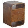 Curve 2 Drawer Nightstand - Brown - Image 7