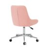 Modern Teddy Velvet Fabric Dining Chair With Golden Electroplated Legs, Soft And Comfortable, Adjustable And Space Saving - Pink - Image 14