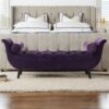 Alma - Tufted Flared Arm Entryway Bench - Purple - Image 8