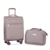 4 Piece Set (16/20/24/28), Softshell Suitcase Spinner Wheels Terylene Luggage Sets Carry On Suitcase Luggage Lightweight Durable Suitcase - Khaki - Image 14