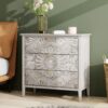 3 Drawer Cabinet, American Furniture, Suitable For Bedroom, Living Room - Light Gray - Image 4