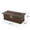 Transitional Rectangular Outdoor Propane Fire Pit With 50, 000 Btu, Tank Cover Not Included - Brown Wood Pattern - Image 6