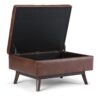 Owen - Coffee Table Storage Ottoman - Distressed Saddle Brown - Image 3