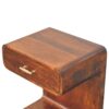 T Bar Rounded Bedside Table - Dark Brown - Image 8
