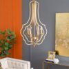 4 Light Chandelier, Hanging Light Fixture With Adjustable Chain For Kitchen, Bulb Not Included - Gold - Image 10