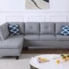 Irine - Faux Leather Sectional Sofa With Ottoman - Gray - Image 17