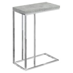 Accent Table, C - Shaped, Contemporary - Gray