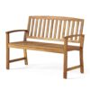 Farmhouse Style Outdoor Bench - Teak Acacia Wood - Image 8