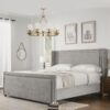 Elle - Wingback Upholstered King Bed - Silver Gray - Image 6