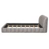 Queen Size Upholstered Platform Bed, Polyester - Gray - Image 3