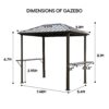 Grill Hardtop Gazebo Outdoor Metal Hard Top Gazebo, Permanent Bbq Gazebo With Galvanized Steel, Aluminum Framed Pavilion With Shelves - Dark Brown - Image 3
