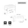 Upholstered Ottoman Coffee Table Foot Rest With Metal Legs And Wooden Storage Shelf - Charcoal - Image 3