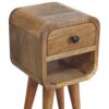 Extra Mini Curve Lower Bedside Table - Oak - Image 9