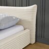 Queen Size Upholstered Platform Bed Frame With Curved Headboard - Beige - Image 7