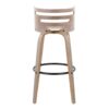 Cosini - Mid-Century Modern Fixed Height Barstool & Swivel And Round Footrest (Set of 2) - Light Gray / Cream - Image 5