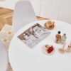 5 Pieces Dining Set, Table Cross Leg Mid-Century Dining Table For 4 - 6 People With Round MDF Table Top, Pedestal Dining Table, End Table Leisure Coffee Table - White - Image 8