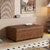 Twin Size Folding Ottoman Sleeper Bed With Mattress Convertible Guest Bed - Brown - Image 6