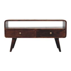 Curved Media Unit - Walnut