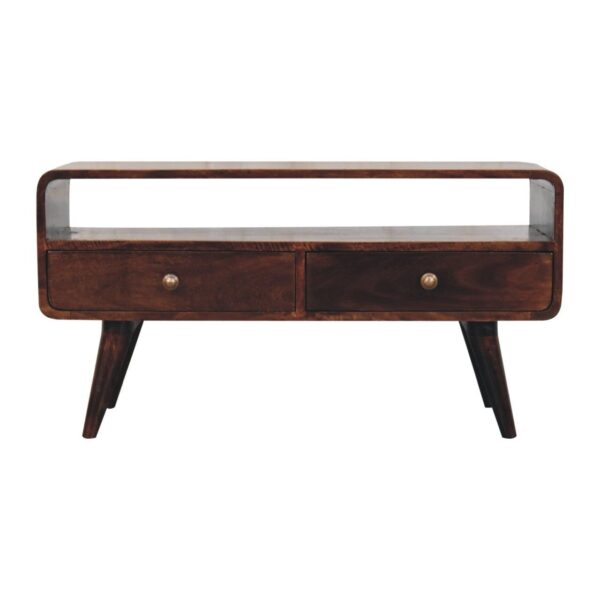 Curved Media Unit - Walnut