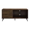 Contemporary Glass Shelf TV Stand For TVs Up To 58 - Dark Walnut - Image 2