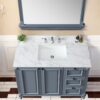 Elegant Sintered Stone Bathroom Vanity Top With Rectangular Undermount Ceramic Sink And Backsplash - White - Image 2
