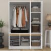 6 Doors Wardrobe Storage For Bedroom - White - Image 8