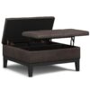 Dover - Lift Top Coffee Table Storage Ottoman - Distressed Brown - Image 2