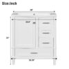 Bathroom Vanity, Modern Bathroom Cabinet With Sink Combo Set, Bathroom Storage Cabinet With A Soft Closing Door And 3 Drawers, Solid Wood Frame, Resin Basin - White - Image 12
