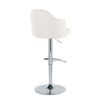Ahoy - Contemporary Adjustable Barstool With Swivel With Rounded T Footrest (Set of 2) - Chrome / Cream - Image 4