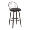 Riley - Industrial / Urban Fixed Height Barstool With Swivel With Round Footrest With Removable Cushion (Set of 2) - Walnut / Brown - Image 2