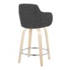 Boyne - Contemporary Fixed Height Counter Stool With Swivel With Round Footrest (Set of 2) - Natural / Dark Gray - Image 4