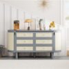 Full Murphy Bed With Hidden Storage & Modern Woven Design - Gray - Image 8