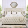 Brooklyn - King Tufted Panel Bed Headboard And Footboard Set - Light Beige - Image 10