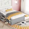Versatile Full Bed With Trundle, Under Bed Storage Box And Nightstand - Gray - Image 11