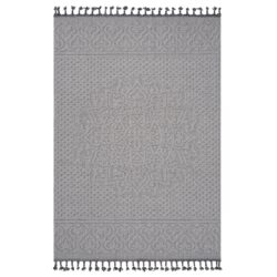 Guros - 4' X 6' Medallion Indoor / Outdoor Area Rug - White / Ivory