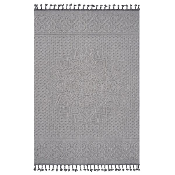 Guros - 4' X 6' Medallion Indoor / Outdoor Area Rug - White / Ivory
