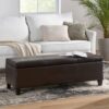 Elegant Storage Ottoman Bench With Birch Legs - Brown - Image 12