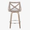 Charlotte - Farmhouse Fixed Height Counter Stool With Swivel With Round Footrest (Set of 2) - Light Gray / Cream - Image 5