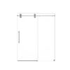 Frameless Single Sliding Shower Door With Bypass Design Clear Tempered Glass - Brushed Nickel - Image 15