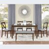6 Pieces Kitchen Dining Set, Rectangular Wooden Dining Table With 4 Upholstered Chairs And A Bench, Dining Table Set For 6 People - Walnut - Image 3