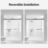 Frameless Double Sliding Soft Close Shower Door - Chrome - Image 9